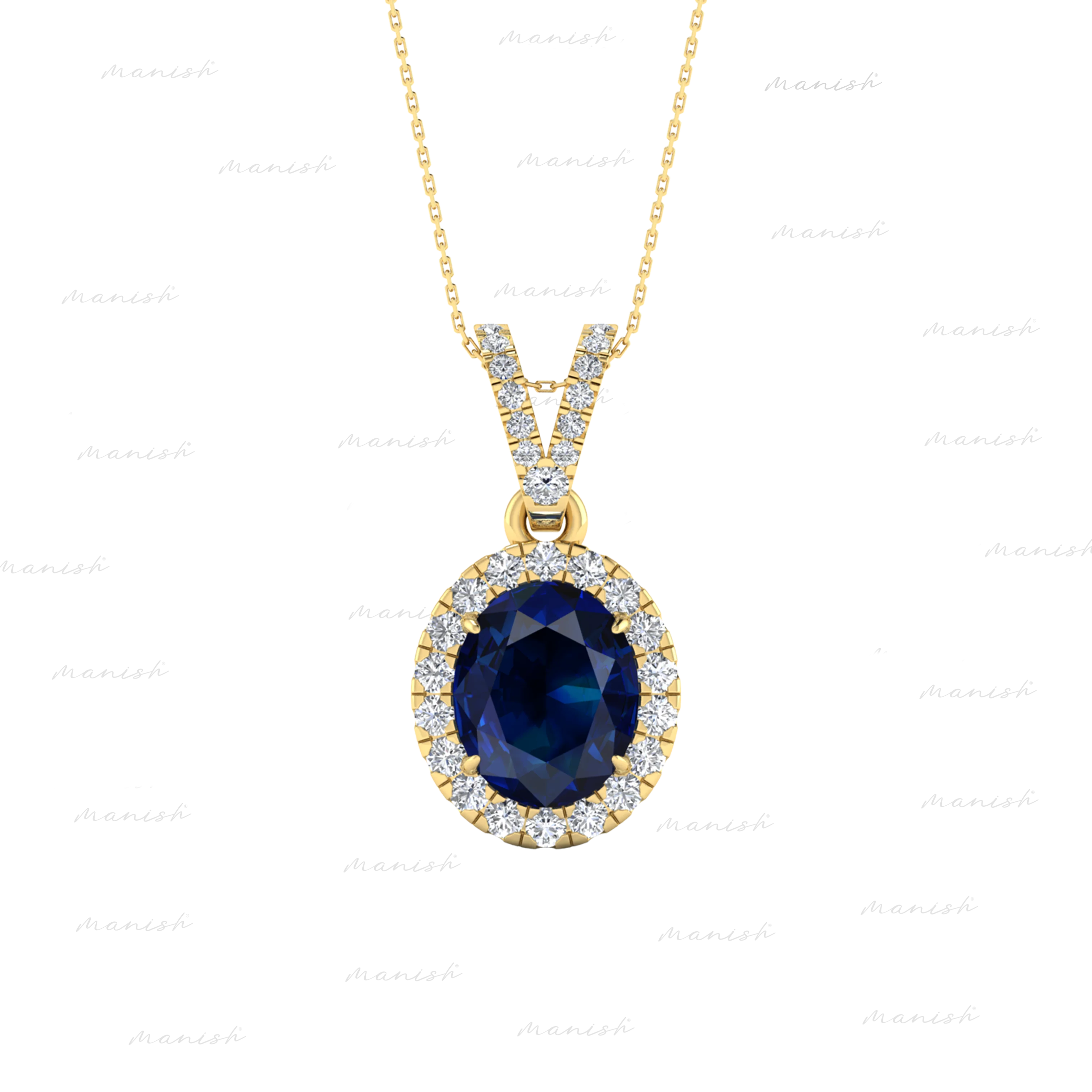 Eloa Diamond and Blue Sapphire Pendant